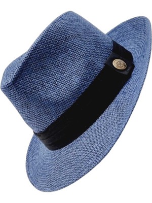 Uniquetrenders  Siyah Şeritli Hasır Fötr Şapka