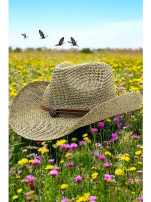 Uniquetrenders Unisex Yazlık Hasır Kovboy Şapkası