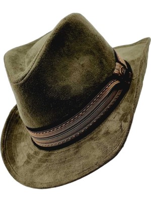 Uniquetrenders Unisex Nubuk Kovboy Fötr Şapka
