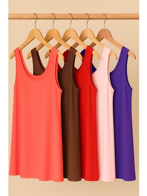 5 Adet A Kesim Pamuklu Kalın Askılı Atlet Tişört