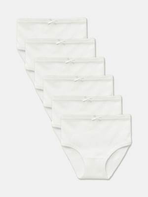 Kız Çocuk Organik Pamuklu Ribana Kaşkorse Külot 6'lı Paket