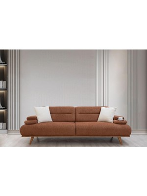 Dekorbizden Alvin Kahve Üçlü Koltuk