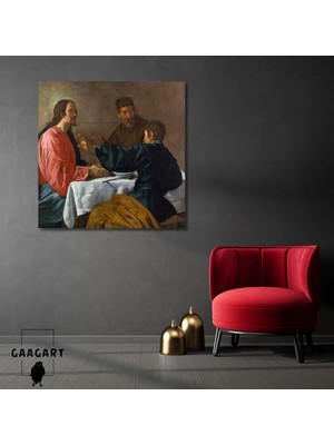 Kare Kanvas Tablo Ünlü Eserler Diego Velázquez The Supper At Emmaus 1622–23