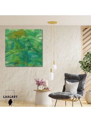 Kare Kanvas Tablo Ünlü Eserler Claude Monet Yeşil Nympheas Tablosu