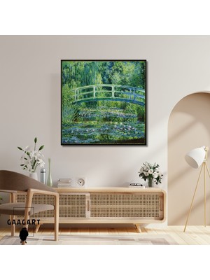 Kare Kanvas Tablo Ünlü Eserler Monet Water Lilies And Japanese Bridge