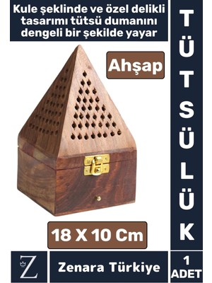 Yüksek Kalite Yoga Meditasyon Aromaterapi Chakra Pozitif Enerji Dayanıklı Ahşap Kule Tütsülük 18 cm