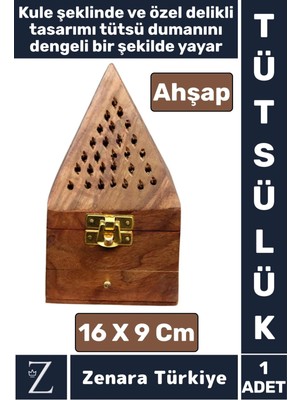 Yüksek Kalite Yoga Meditasyon Aromaterapi Chakra Pozitif Enerji Dayanıklı Ahşap Kule Tütsülük 16 cm