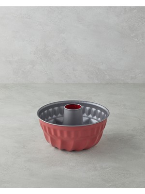 Baker’s Choice Karbon Çelik Klasik Borulu Kek Kalıbı 23 x 12 cm Kırmızı