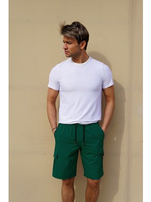 C&city Erkek Likralı Deniz Şort C1444 Yeşil