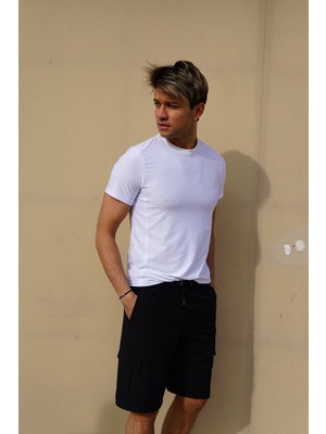 C&city Erkek Likralı Deniz Şort C1444 Siyah