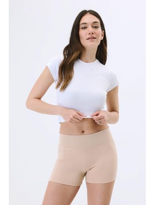 Active Kadın Yüksek Bel Şort Bej