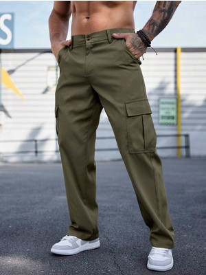 Erkek Kargo Cepli Gabardin Regular Fit Pantolon