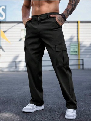Erkek Kargo Cepli Gabardin Regular Fit Pantolon