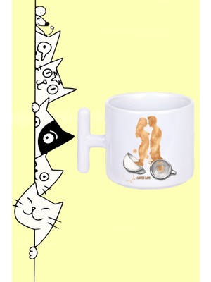 Olympus Plus Kahve Aşkı Coffee Love Tasarım Baskılı Beyaz T Sap Kupa Bardak