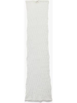 Koton Transparan Uzun Dantelli Çiçekli Straplez Plaj Elbisesi