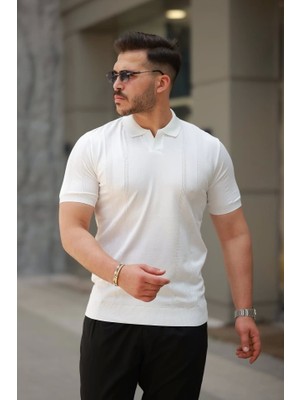 Defy Moda Erkek Hemşire Yaka Kısa Kollu Tişört
