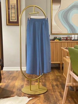 Hatun Atila Filamlı Keten Etekli Pantolon 8826 Indigo