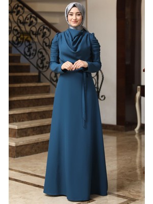 Esilanur Kardelen Tesettür Elbise Petrol
