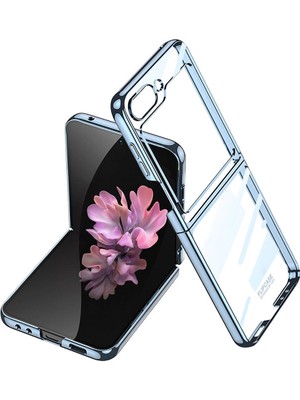 Maks Technology Galaxy Z Flip 6 Kılıf Mkst Full Camlı Kıpta Kapak-Mavi
