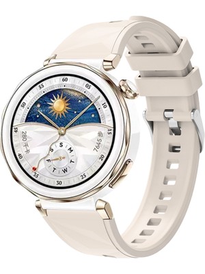 Huawei Watch Gt5 Pro 42MM Uyumlu Mkst KRD-129 Silikon Kordon Strap Kayış-Starlight