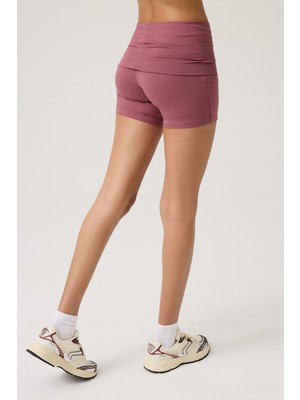 Los Ojos Bordo Katlanabilir Bel Detaylı Şort Lounge Shorts