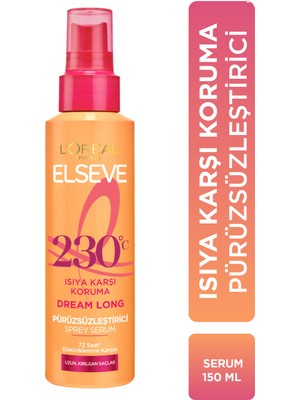 L'Oréal Paris Elseve Dream Long 150ml Isıya Karşı Koruyucu Pürüzsüzleştirici Serum 72 Saat Elektriklenme Önleyici