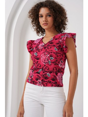 Janes 0430 Örme Bluz - D.kırmızı