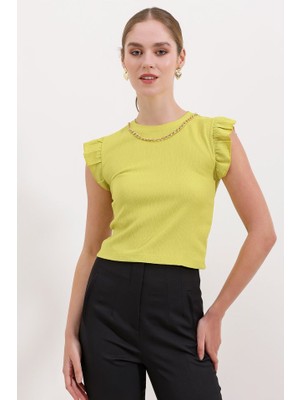 Janes 0430 Örme Bluz - A.sarı