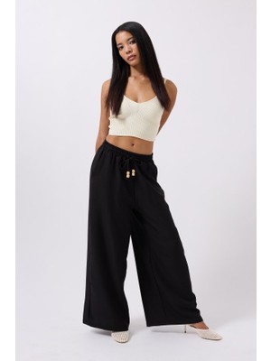 Janes Aksesuar Detay Keten Pantolon