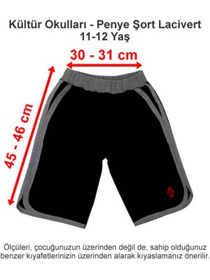 Kültür Okulları-Kültür 2000 Koleji Penye Şort Lacivert 11-12 Yaş