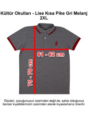 Kültür Okulları-Kültür 2000 Koleji Lise Kısa Pike Açık Gri Melanj 2xl