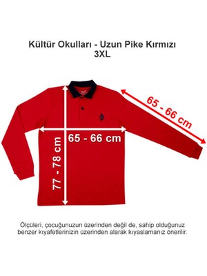 Kültür Okulları-Kültür 2000 Koleji Uzun Pike Kırmızı 3xl