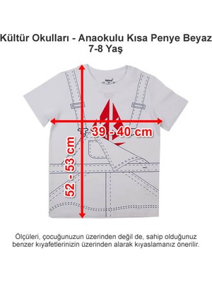 Kültür Okulları-Kültür 2000 Koleji Anaokulu Kısa Penye Beyaz 7-8 Yaş