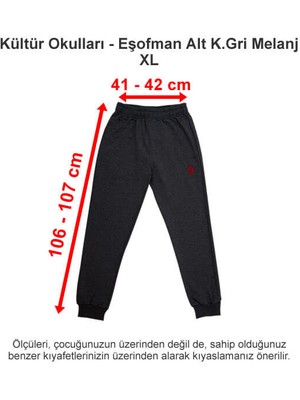 Kültür Okulları-Kültür 2000 Koleji Eşofman Alt Koyu Gri Melanj Xl