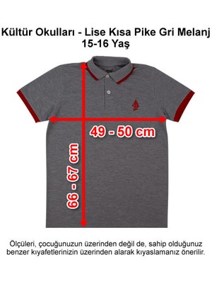 Kültür Okulları-Kültür 2000 Koleji Lise Kısa Pike Açık Gri Melanj 15-16 Yaş