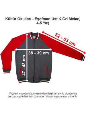 Kültür Okulları-Kültür 2000 Koleji Eşofman Üst Koyu Gri Melanj 4-5 Yaş