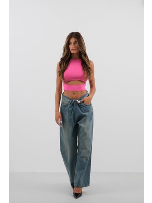 Janes Pencere Detay Triko Bluz