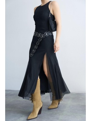 Janes Tül Elbise - Siyah