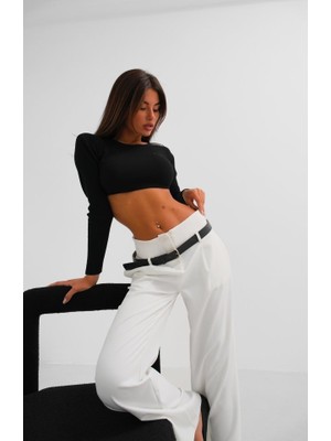 Janes Kemer Detay Yüksek Bel Pantolon