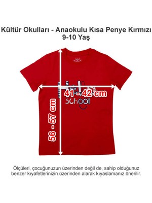 Kültür Okulları-Kültür 2000 Koleji Anaokulu Kısa Penye Kırmızı 9-10 Yaş