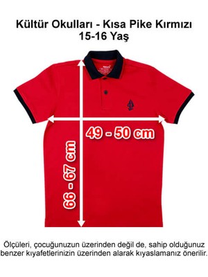 Kültür Okulları-Kültür 2000 Koleji Kısa Pike Kırmızı 15-16 Yaş