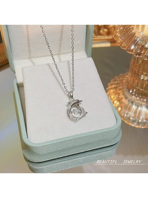 Mlhbcy Bayan Titanyum Çelik Kolye Kolye Zinciri Mücevherat (Yurt Dışından)