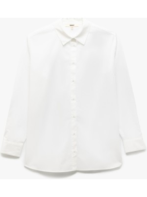 Koton Pamuklu Uzun Kollu Klasik Yaka Poplin Gömlek