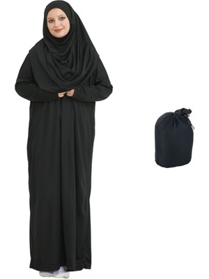 Keseli Namaz Elbisesi Eşarp ve Tesbih Hazır Tesettür Giyim Türban Müslüman Giysi Takım