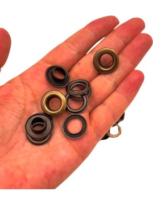 Angel Çanta Aksesuar Antik Renk 10'lu Kuşgözü Kapsül 24 Numara (Iç Ölçüsü 1 cm )