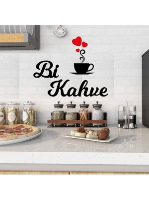 Elite Bi Kahve Duvar Yazı Dekor Süsü Kahve Köşesi Ahşap 1 Adet