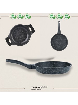 Thermoad | 26 cm Tava - 20 cm Tava -  20 cm Sahan Set | Gri