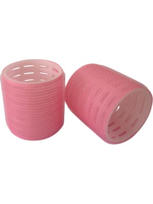 Croc Pembe Büyük Boy 2li Cırtlı Yapışkanlı Bigudi Şekillendirici Naylon Malzeme ile Tüm Saçlar İçin