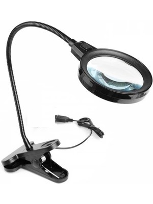 12 LED Clipslı Işıklı Büyüteç,işıklı Masa Lambası Çalışma Lambası