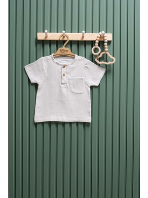 Unisex Bebek & Çocuk Müslin Kısa Kollu Tişört – 3 Ay - 6 Yaş